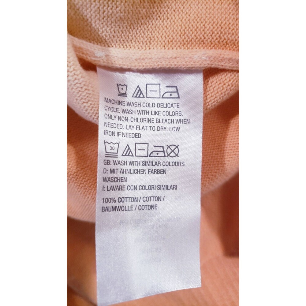 Candace Cameron Bure Dip-Dyed V-Neck Button-Front Cardigan Peach L - Picture 3 of 5